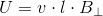 U=v\cdot l\cdot B_{\perp}