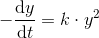 -\frac{\mathrm{d} y}{\mathrm{d} t}=k\cdot y^2