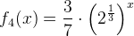 f_4(x)= \frac{3}{7}\cdot \left (2^{\frac{1}{3}} \right )^x