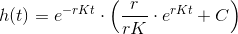 h(t)=e^{-rKt}\cdot \left (\frac{r}{rK}\cdot e^{rKt}+C \right )