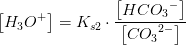 \left [ H_3O^+ \right ]=K_{s2}\cdot \frac{\left [ HC{O_3}^- \right ]}{\left [ C{O_3}^{2-} \right ]}