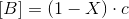 \left [ B \right ]=(1-X) \cdot c