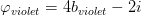 \varphi_{violet} =4b_{violet}-2i