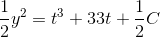 \frac{1}{2}y^2=t^3+33t+\frac{1}{2}C