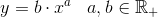 y=b\cdot x^a\; \; \; a,b\in \mathbb{R}_+