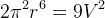 2\pi ^2r^6=9V^2