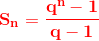 \mathbf{\color{Red}S_n=\frac{q^n-1}{q-1}}