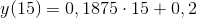 y(15)=0,1875\cdot 15+0,2