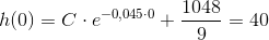 h(0)=C\cdot e^{-0,045\cdot 0}+\frac{1048}{9}=40