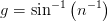 g=\sin^{-1}\left ( n^{-1} \right )