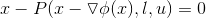 x-P(x-\triangledown \phi(x),l,u)=0