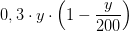 0,3\cdot y\cdot \left ( 1-\frac{y}{200} \right )