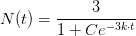 N(t)=\frac{3}{1+Ce^{-3k\cdot t}}
