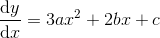 \frac{\mathrm{d} y}{\mathrm{d} x}=3ax^2+2bx+c