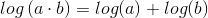 log\left ( a\cdot b \right ) = log(a) + log(b)