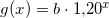 \small g(x)=b\cdot 1{,}20^x