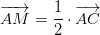 \overrightarrow{AM}=\frac{1}{2}\cdot \overrightarrow{AC}