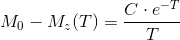 M_0-M_z (T)= \frac{C \cdot e^{-T}}{T}