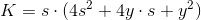 K=s\cdot (4s^2+4y\cdot s+y^2)