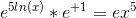 e^{5ln(x)}*e^{+1} = ex^5