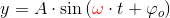 y=A\cdot \sin\left ( {\color{Red} \omega} \cdot t+\varphi _o \right )