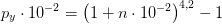 p_y\cdot 10^{-2}=\left ( 1+n\cdot 10^{-2} \right )^{4{,}2}-1