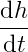 \frac{\mathrm{d} h}{\mathrm{d} t}