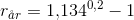 r_{\aa r}=1{,}134^{0,2}-1
