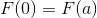F(0)=F(a)