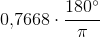 0{,}7668\cdot \frac{180^{\circ}}{\pi }