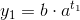 y_1=b\cdot a^{t_1}
