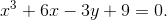 x^3+6x-3y+9 = 0.