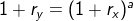 1+r_y=(1+r_x)^a