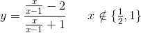 y=\frac{\frac{x}{x-1}-2}{\frac{x}{x-1}+1}\; \; \; \; \; \; x\notin \{\tfrac{1}{2},1\}