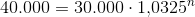 40.000=30.000\cdot 1{,}0325^n