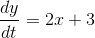 \frac{dy}{dt}=2x+3