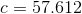 c=57.612