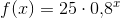 f(x)=25\cdot 0{,}8^x