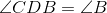 \angle CDB=\angle B