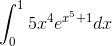 \int_{0}^{1}5x^{4}e^{x^{5}+1}dx
