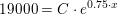 \small 19000=C\cdot e^{0{.}75\cdot x}