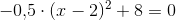 -0{,}5\cdot (x-2)^2+8=0
