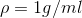 \rho=1 g/ml