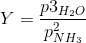Y=\frac{p3_{H_2O}}{p^2_{NH_3}}