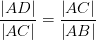 \frac{\left | AD \right |}{\left | AC \right |}=\frac{\left | AC \right |}{\left | AB \right |}