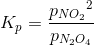 K_p=\frac{{p_{NO_2}}^2}{p_{N_2O_4}}