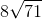 8\sqrt{71}