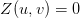 Z(u,v)=0