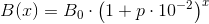 B(x)=B_0\cdot \left ( 1+p\cdot 10^{-2} \right )^x