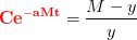 \mathbf{\color{Red} Ce^{-aMt}}=\frac{M-y}{y}